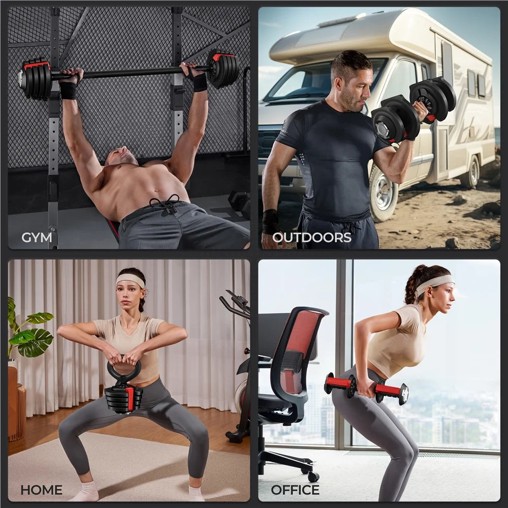  Quick-Adjustable Dumbbell Weight Set