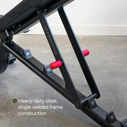 Adjustable Flat Incline Decline Workout Bench, Black