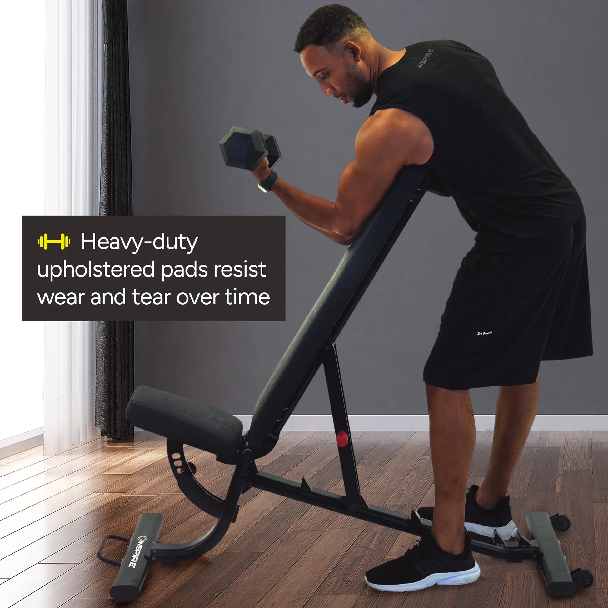 Adjustable Flat Incline Decline Workout Bench, Black