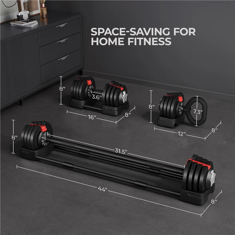  Quick-Adjustable Dumbbell Weight Set