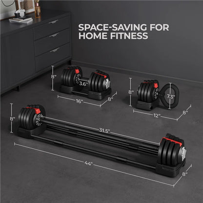  Quick-Adjustable Dumbbell Weight Set