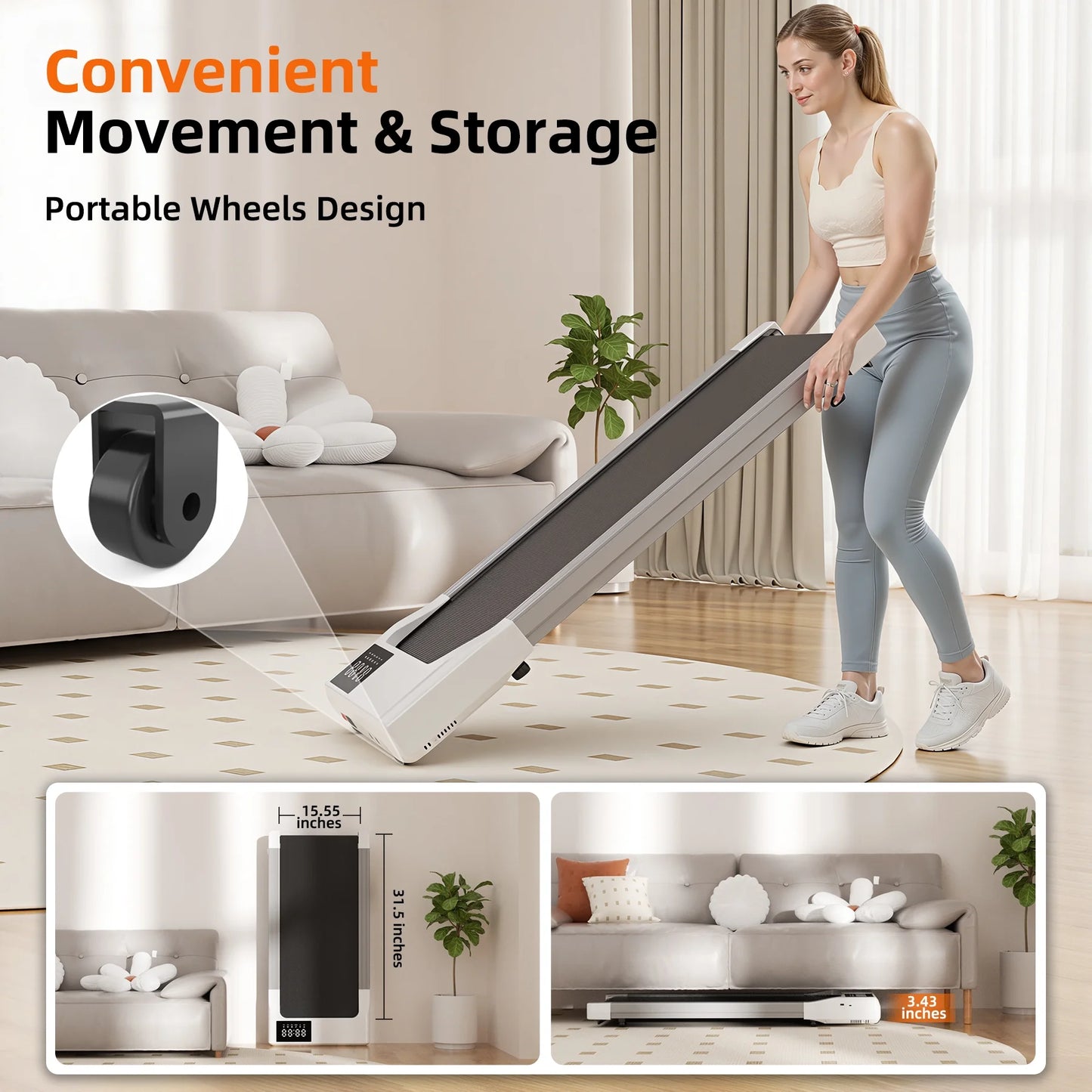  Remote Control Portable Walking Pad for at Home 