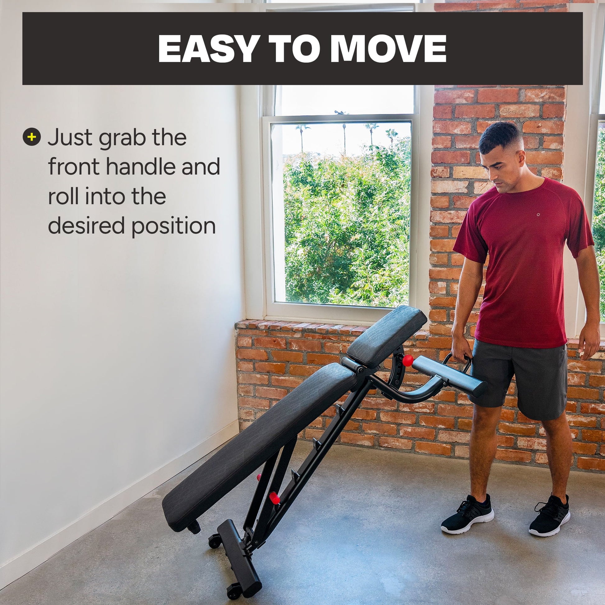 Adjustable Flat Incline Decline Workout Bench, Black